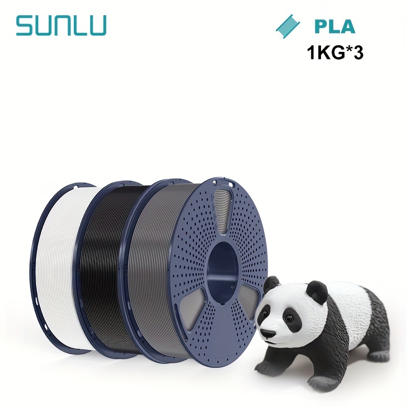 Image of 3kg Pla Filament 1.75mm For 3d Printer, Wound Pla 3d Printing Filament 1.75mm, Dimensional Accuracy +/- 0.02mm, Fit Most Fdm 3d Printers, 3kg In Total, 1kg Per Spool, Pack Of 3