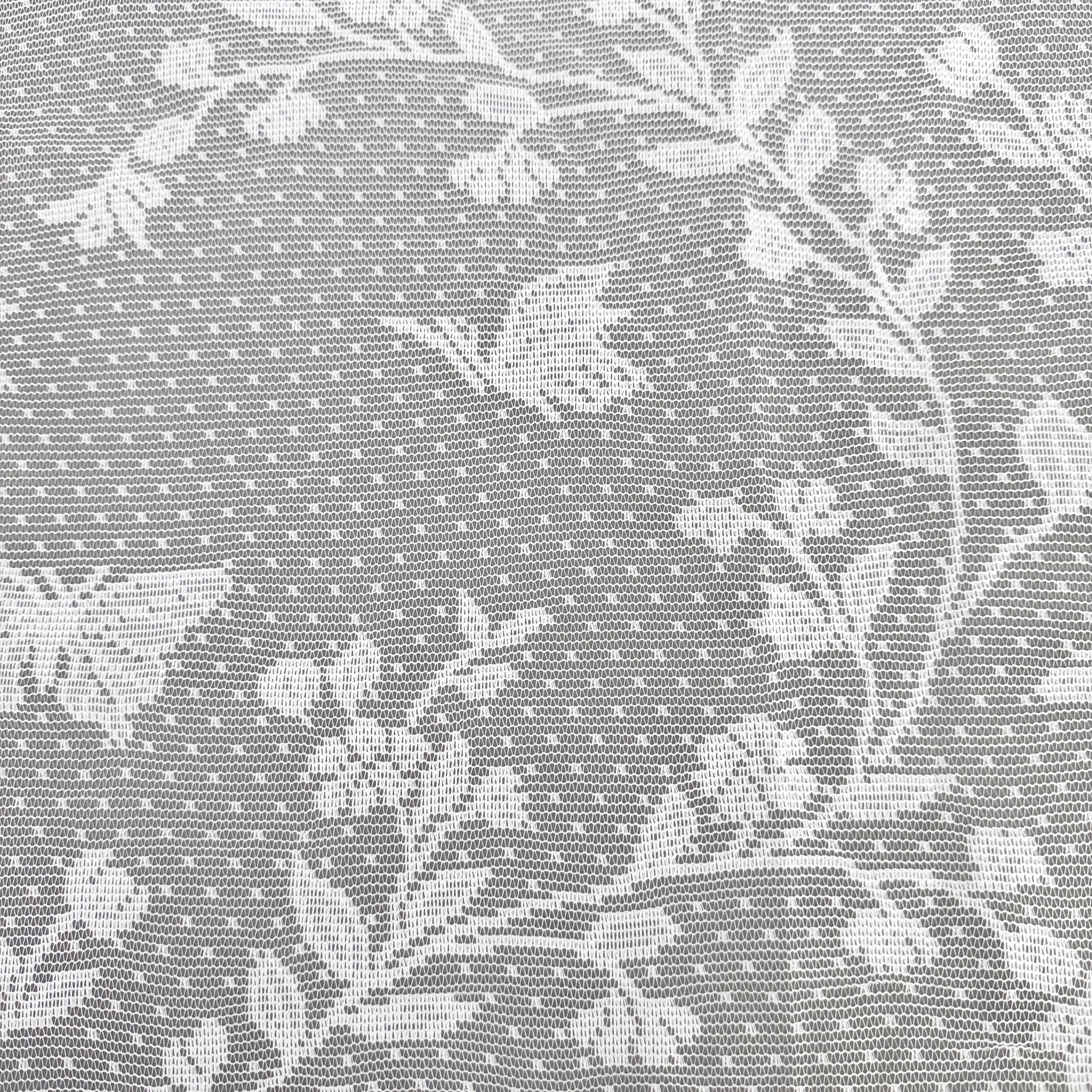E-shop 1 Stück Weißer Romantischer Blumen- und Schmetterlings-Spitzen-Vorhang – Leichtes, Halbtransparentes Polyester, Maschinenwaschbar mit