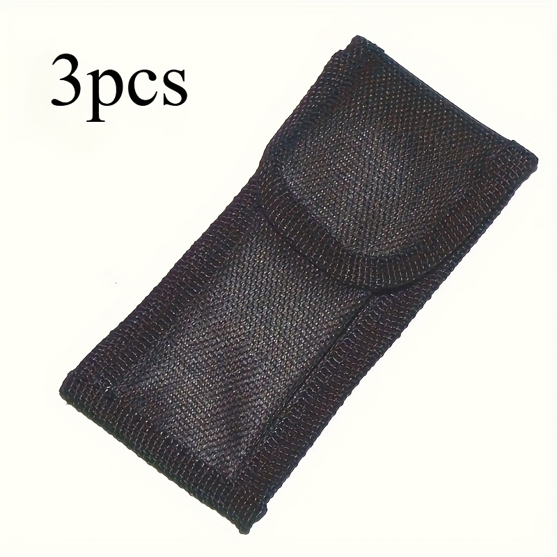 Image of 3pcs Durable Nylon Sheath - Double-layer Oxford Cloth Storage Pouch For Camping And Hiking, Shockproof Multi-tool Organizer