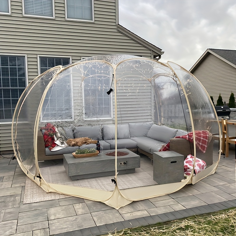   up bubble tent portable camping screen house with wind rain and cold protection outdoor garden and backyard terrace cold proof camping tent all day   with connecting floor   outdoor bubble tent