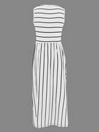 striped print crew neck tank dress casual sleeveless pockets dress for spring summer womens clothing