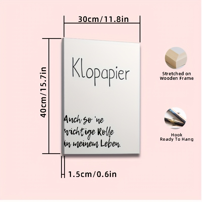 E-shop 2D-Flach, 2D-Flache inspirierende Toilettenpapier-Druckkunst, Leinwandposter mit Zitat „Eine weitere wichtige Rolle im “, gerahmtes Kunstdekor