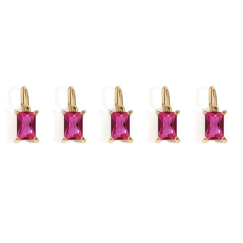 5pcs Women's Easy Stainless Steel Rectangular Zirconia Pendant Set