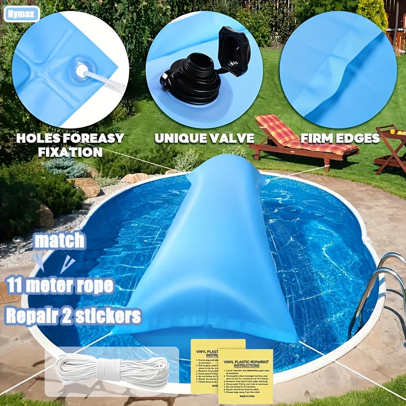 Image of This Pool Pillow Measures 4 X 15 Feet And Is Suitable For Above Ground Swimming Pools. Thick And Cold Resistant Swimming Pool Cushion, Suitable For Winter Use. Made Of Pvc Material, Feet