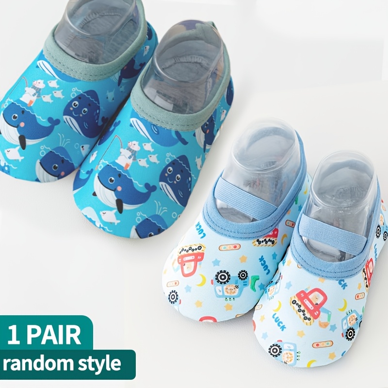 1 Pair Funny Cartoon Animal Print Non-slip Floor Socks For Toddler Infant Baby Boys And Girls Cute Slipper Socks Random Color Random Pattern