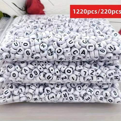 1220pcs 220pcs random letters acrylic alphabet letter beads multicolor letter beads for making crafts bracelets assorted mix