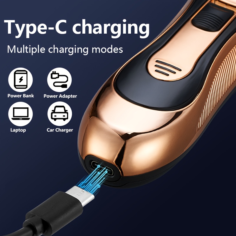 multi functional 3 in 1 mens beauty set electric aluminum foil shaver detachable and replaceable     with ear and nose hair trimmer hair clipper beard trimmer   up temple trimmer cordless usb charging gift for men Product details 4