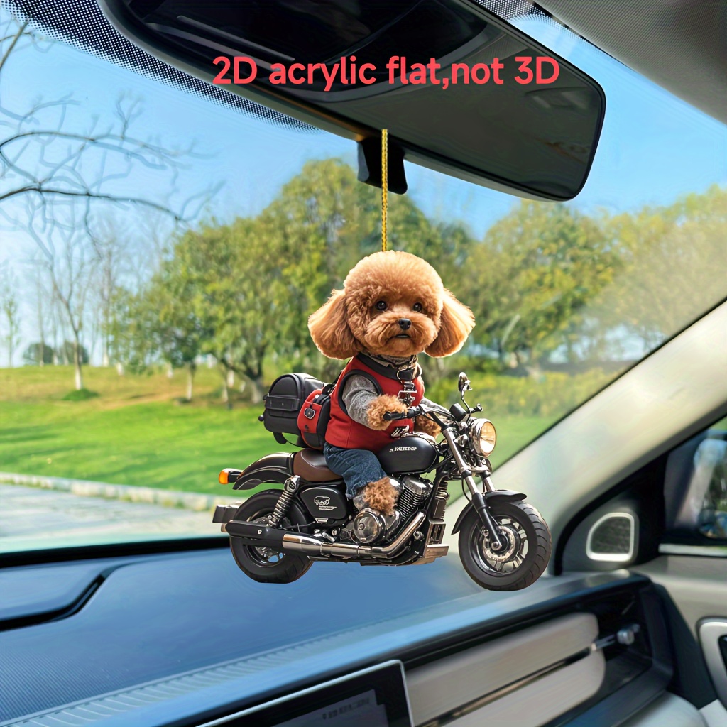 

2d Acrylic Poodle Motorcycle Ornament - Christmas Decor