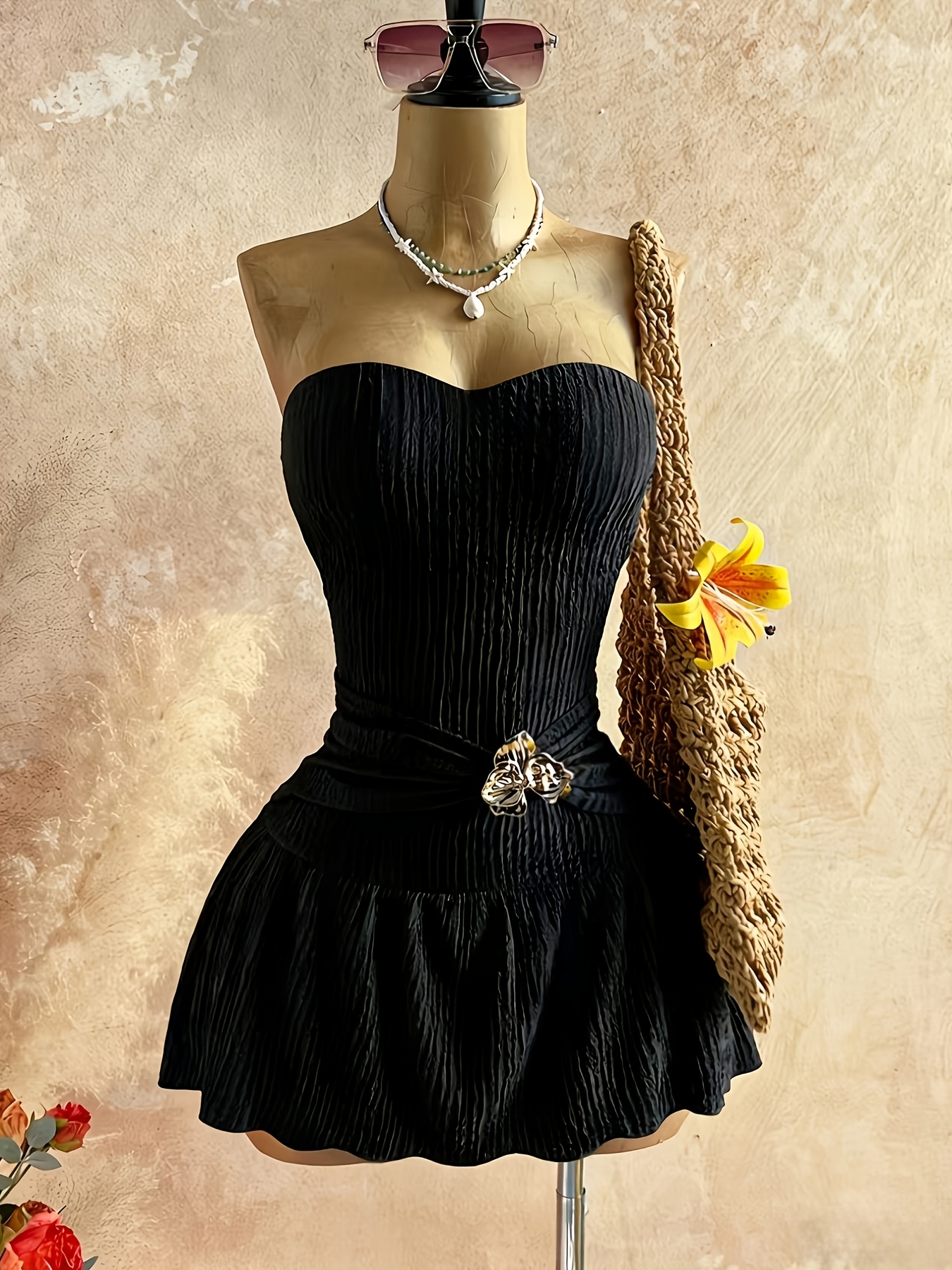 bandeau mini beach dress Romantic A-Line Sweetheart Tulle Beach Wedding Dresses with Slit, Diamond White / Custom size
