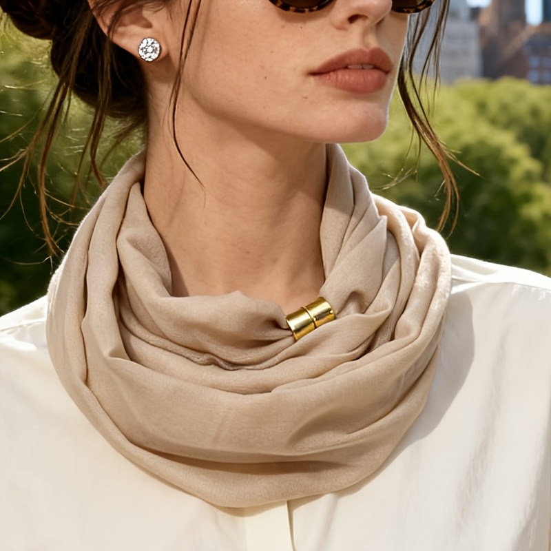 TEMU Otvs Women's Soft Warm Windproof Scarf Suitable For Winter - Solid Color Short Neck Warmer, Non-elastic Basic Collar, Versatile For Outdoor,