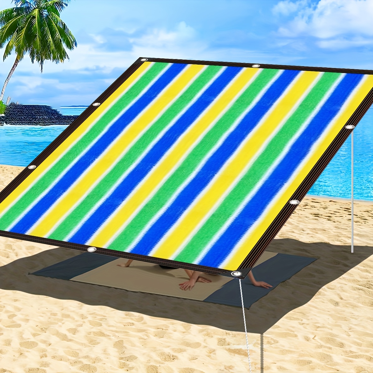 [Beach Sunshade] Colorful Outdoor Beach Windbreak, Sunshade Cloth | Suitable for Beaches, Pavilions, Swimming Pools, and Holiday Gifts