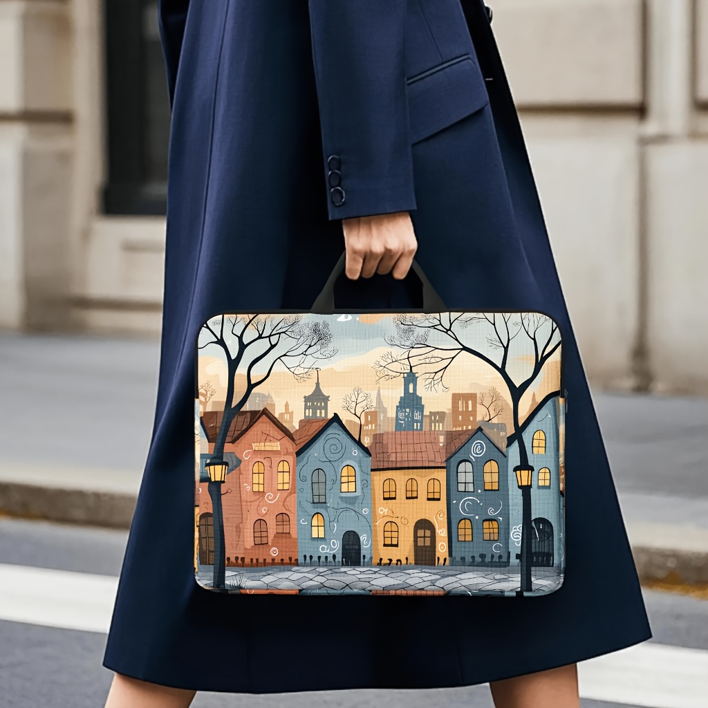 TEMU 1pc Cute Printed Universal Laptop Bag, Combining Practicality And Aesthetics, Suitable For Business Trips, Daily Commutes, And Other Occasions,