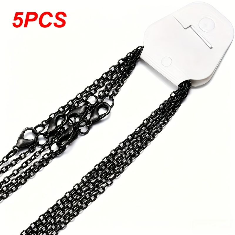 5pc Unisex Minimalist Black Cross Chain Necklace Set