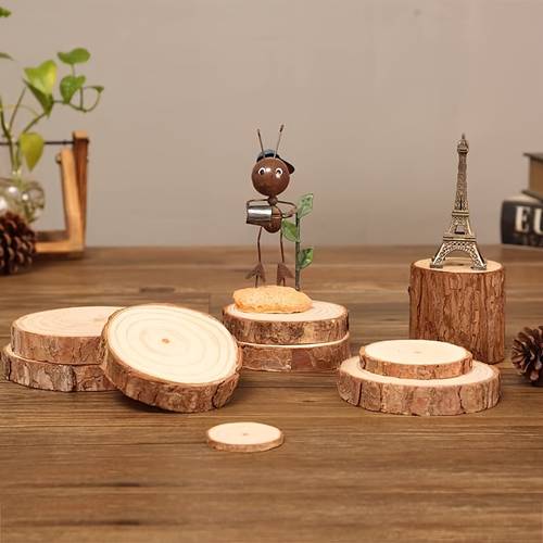 handmade wooden pieces unfinished pre drilled round for coasters halloween decorations christmas decorations diy crafts