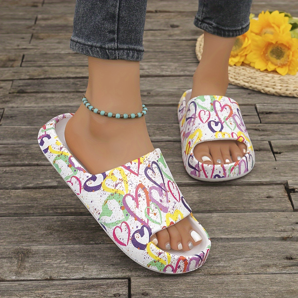 Women's Fashion -print Slippers, Casual, Comfortable, Slippers, Women Shoes