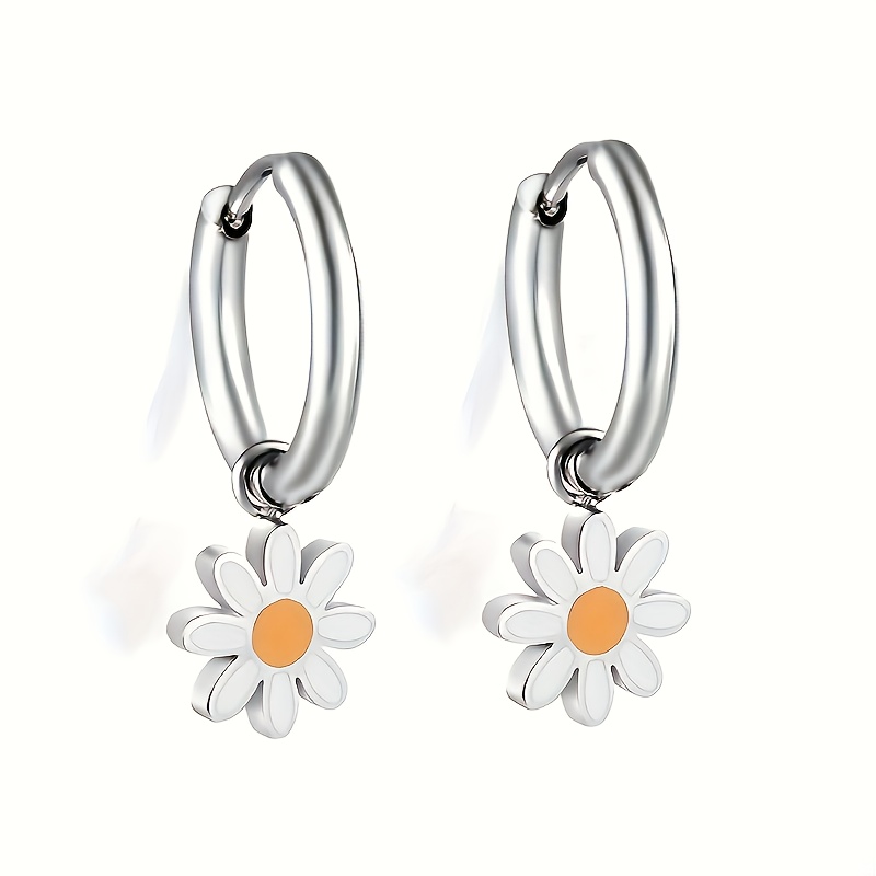 E-shop 1 Paar -Gänseblümchen-Ohrstecker im koreanischen Stil, Ins-Stil europäische amerikanische Mode, schlichte, frische süße Blumen-Ohrstecker, 316