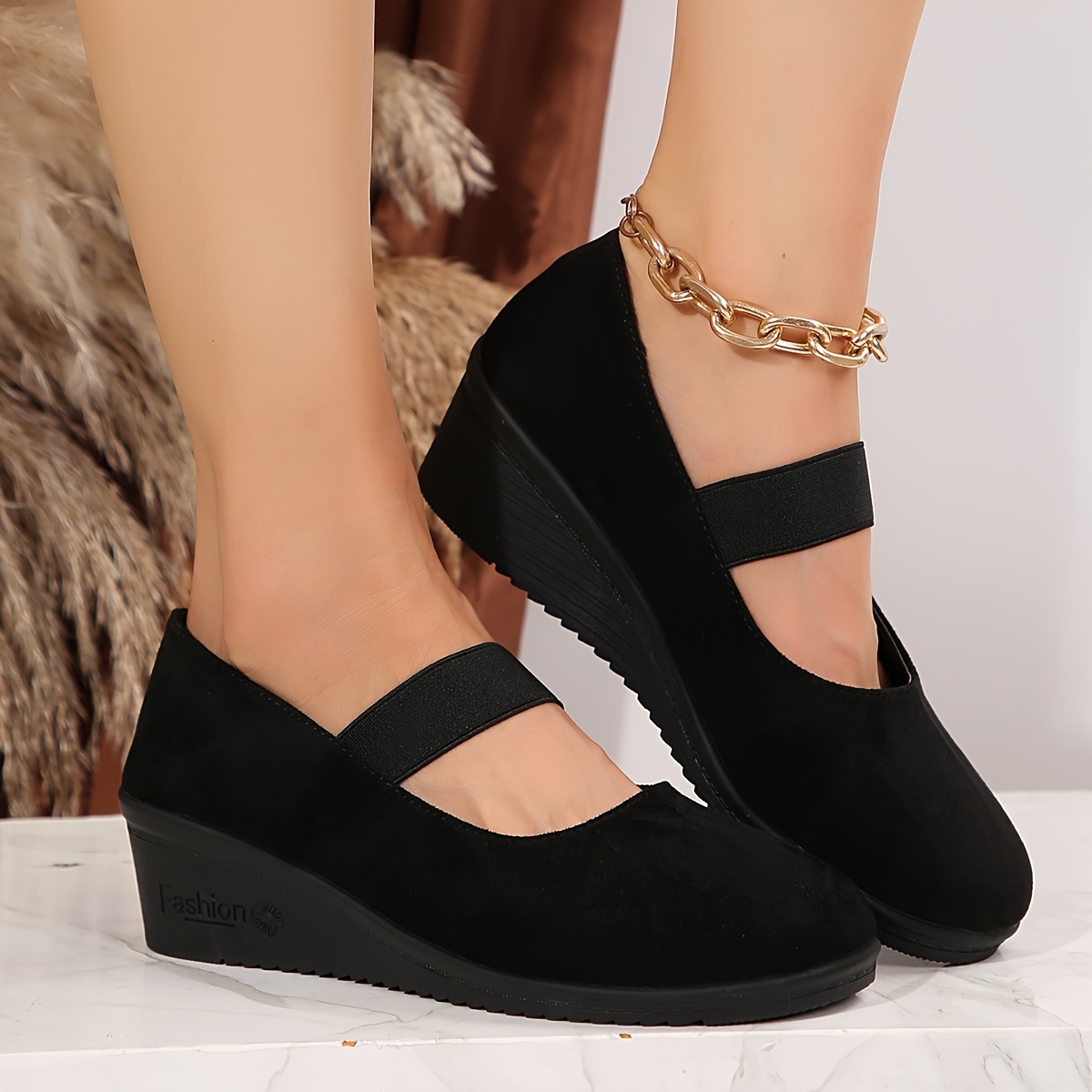 women's retro wedge shoes comfortable round toe soft sole Temu