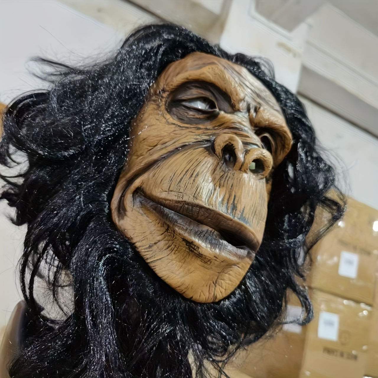 Máscara De Gorila De Látex Realista - Cabeza Completa De Mono Para Halloween Y Cosplay - Unisex Para Adultos Y Niños - Accesorio De Fiesta