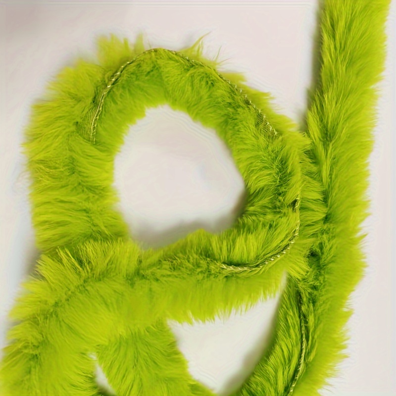 

Green Faux Fur Piping Trim For Clothing, 1 Meter Length - Soft Fluffy Tinsel Edge Trimming For Christmas, Apparel, Hats, And Shoe Embellishments