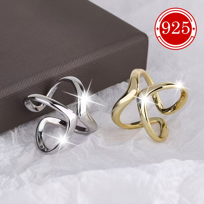 925 Silver Wave Pattern Ring Hypoallergenic Single Pack
