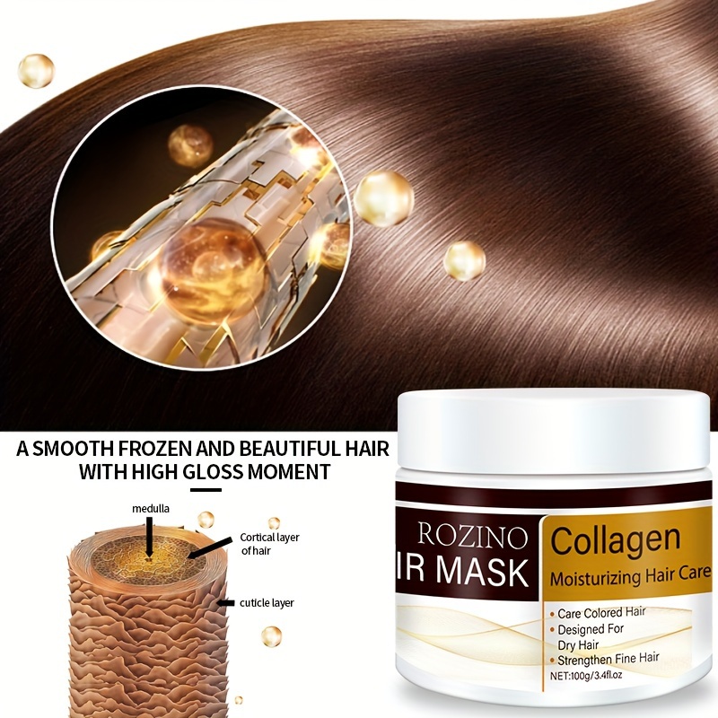 3.53oz Collagen Hair Mask, Contains Collagen Ingredients, Gently And Deeply  Moisturizing Hair