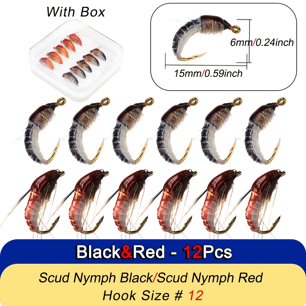 Image of 6/12pcs Dry/wet Flies Nymph Bait Fly Fishing Flies Trout Grayling Panfish Lure Carp Artificial Bait Material Artificial Feather&rayon