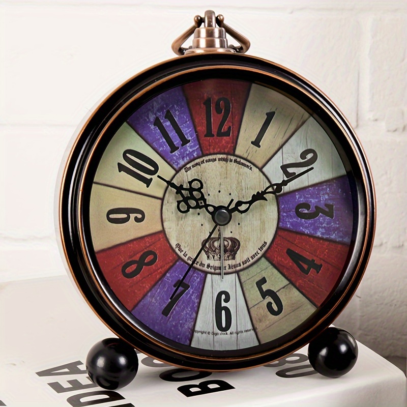 1pc, Reloj Mesa Retro Luminoso - Reloj Alarma Analógico Silencioso