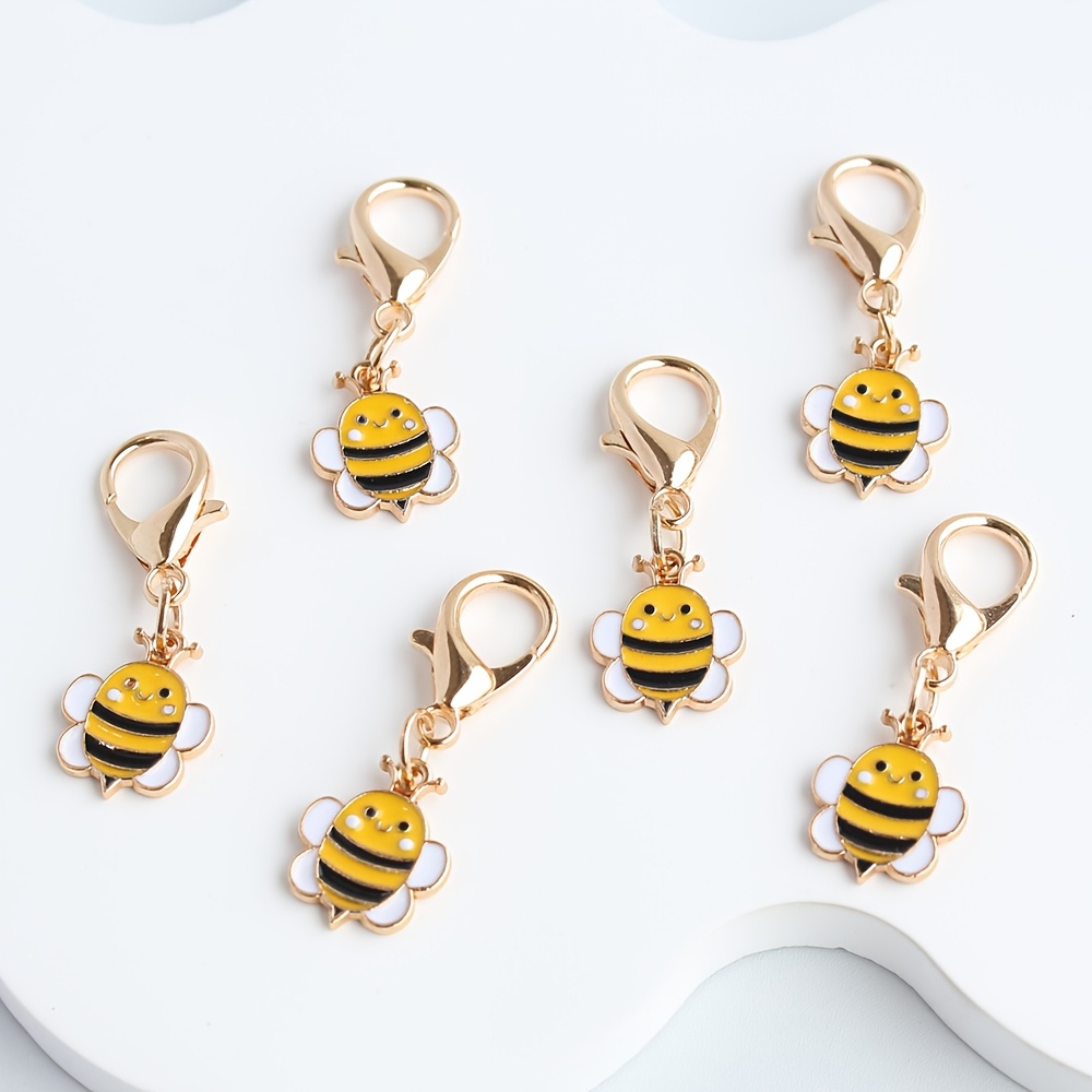 TEMU 6/10 pezzi Ciondolo Portachiavi a Forma di Ape dei Animati, Gancio in Smaltata , Kawaii per Borse Chiavi Regalo , Accessorio Natale Portachiavi