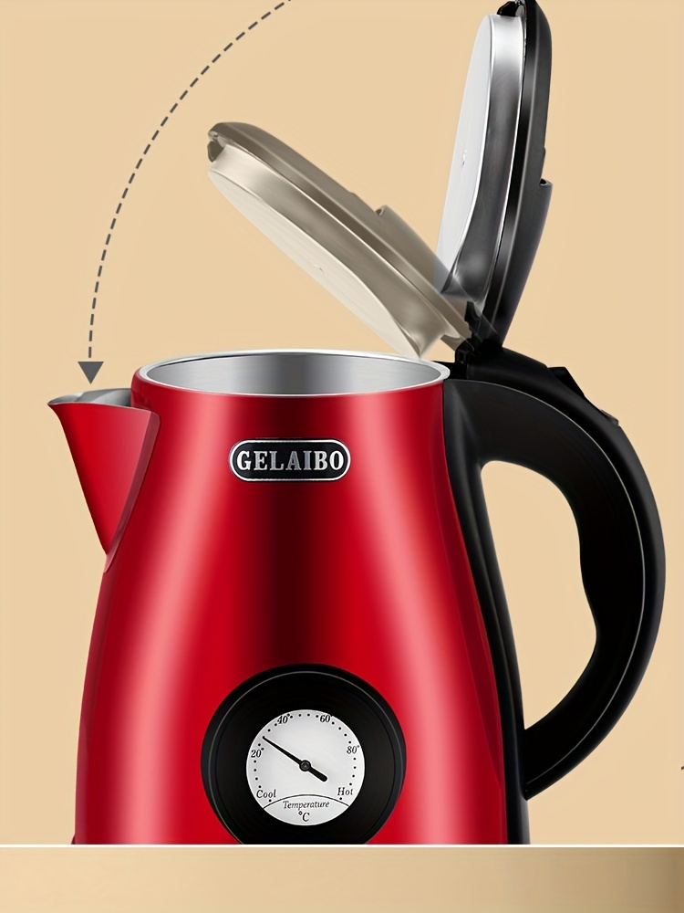 GELAIBO 1.8L Голям електрически кана | Дисплей за температура с указател в реално време, бързо варене, автоматично изключване, защита от варене без вода, неръждаема стомана