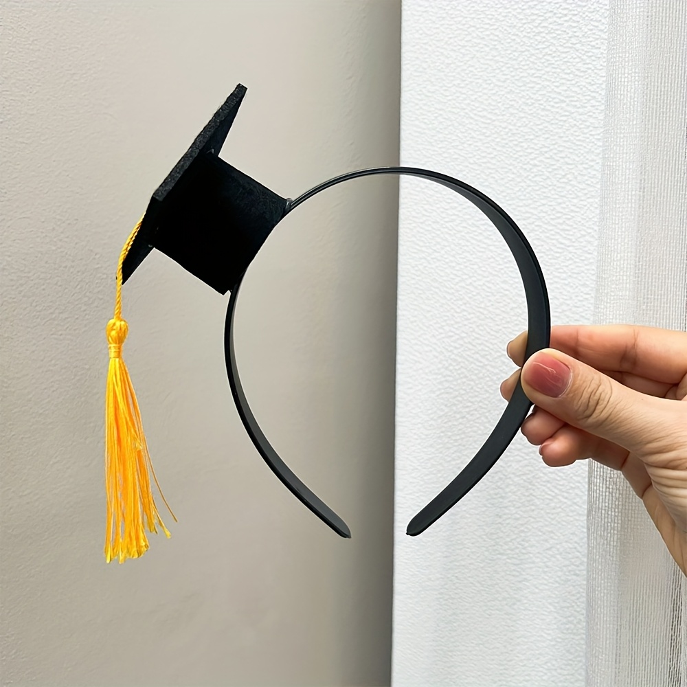 1pc graduation cap headband black woven non woven fabric   popular   theme hair additions doctoral hat design suitable for dressing up and gifts