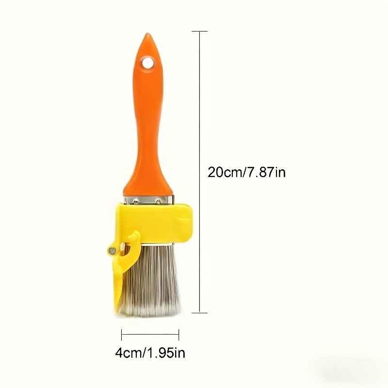 E-shop 1 Stück Präzisionskantenpinsel mit Doppelbürsten (Rot & Gelb) - Orangefarbener Griff, Leichter & Tragbarer Pinsel für DIY, Professionell -