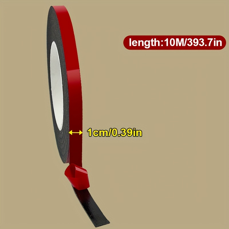 TEMU Extra Strong Black Foam Double Sided Tape For Plastic, Wood, Glass, Metal, Crafts, Painting, Sewing, Wall Art, Glass, Signs, Led Light Strips,