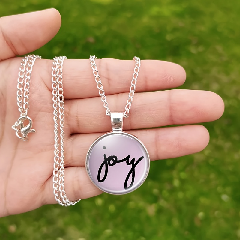 4pcs Minimalist Jewelry Set with Pink Round Badge Design