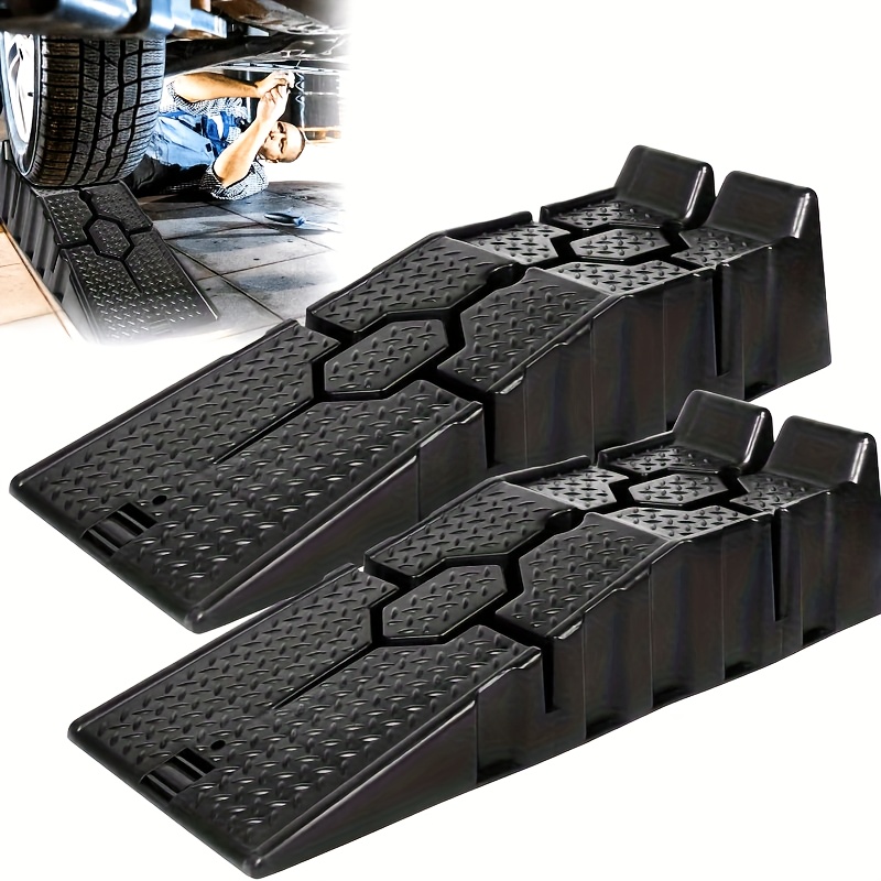 lot de 2 rampes de chargement larges en plastique robustes - de 2,5 , base renforcée, surface antidérapante - pour lentretien de la voiture/laccès au soubassement (90 x 33 x 22,5 cm/35,4 x 13 x 8,9 po, noir) Détails du produit 8