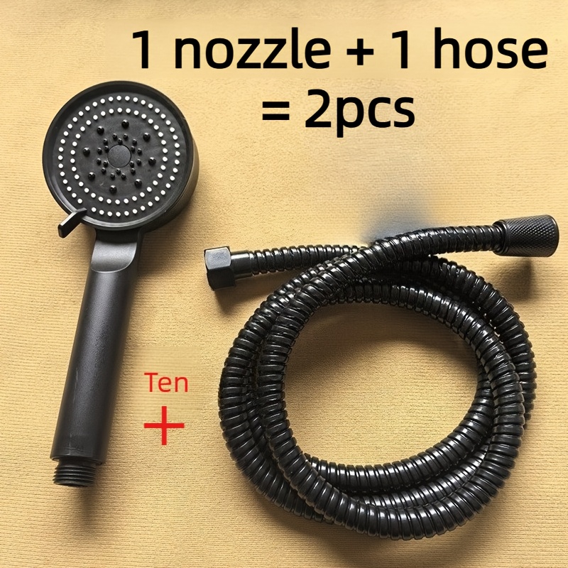 2pcs Set: High-Pressure Handheld Shower Head with Hose