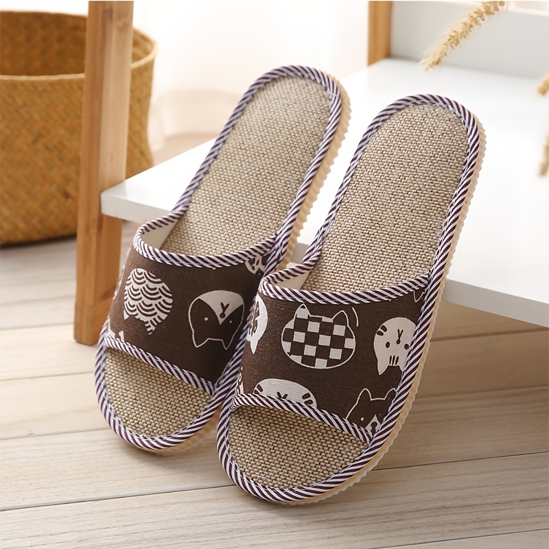 TEMU Slippers Spring And Summer Men And Women Couples Indoor Soft Bottom Floor Slippers Guest Hotel Cool Slippers