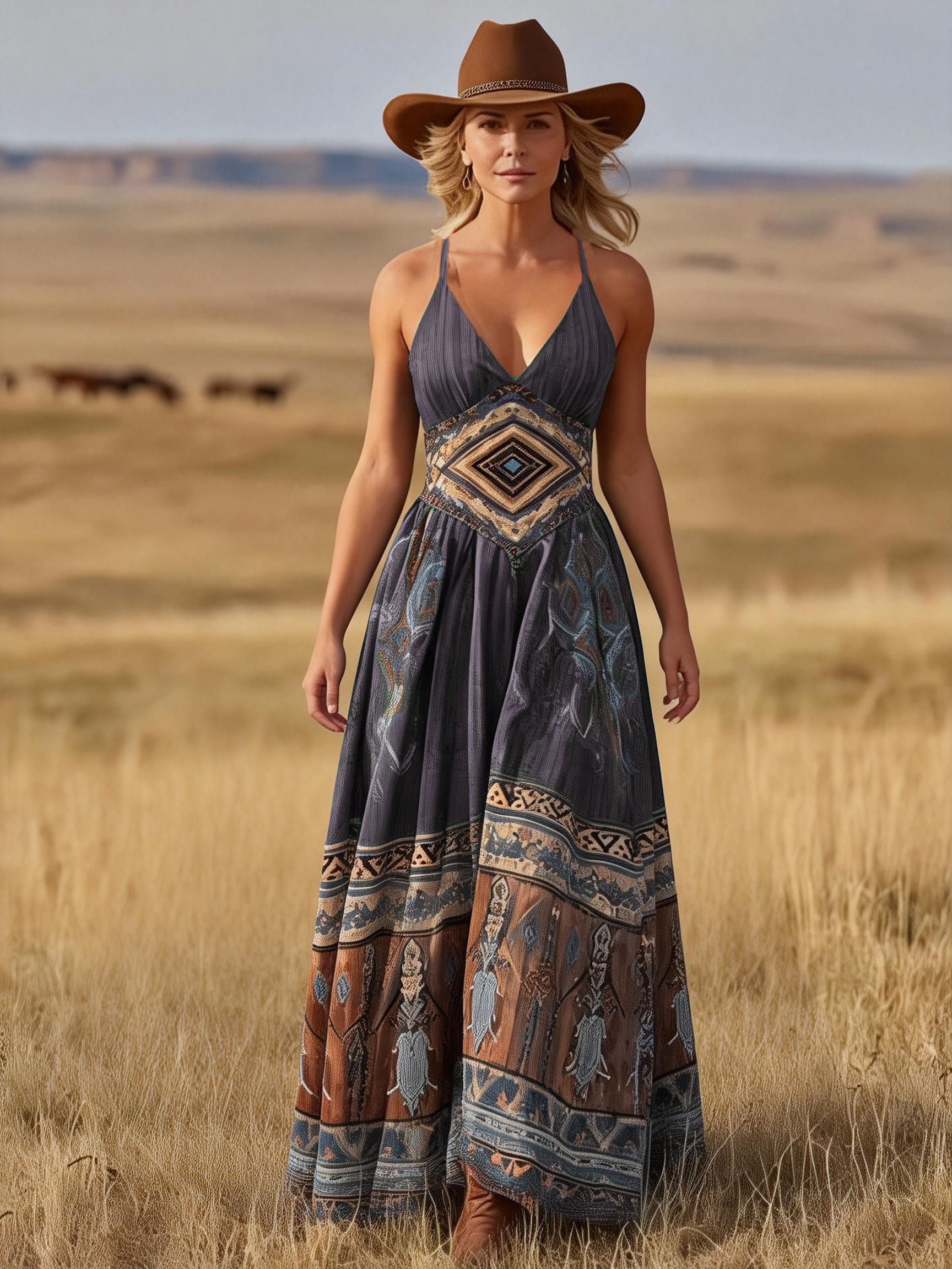 brown dress festival Timeless Halter Maxi Dress  Hand-Dyed Open Back Dress with High Slit