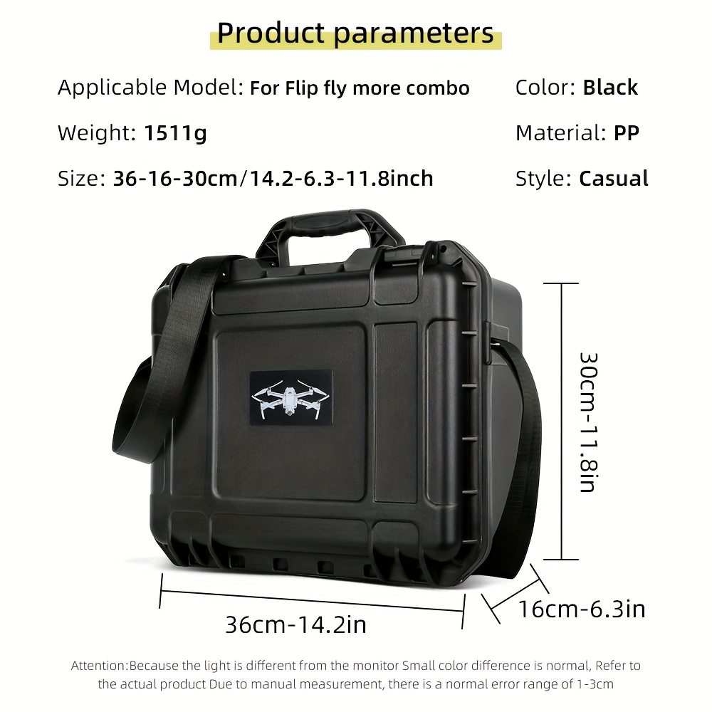 dji flip   combo storage case high quality portable carrying bag with shoulder strap protective handbag for dji rc 2 n3 accessories black pp material   storage solution organized storage explosionproof case details 1