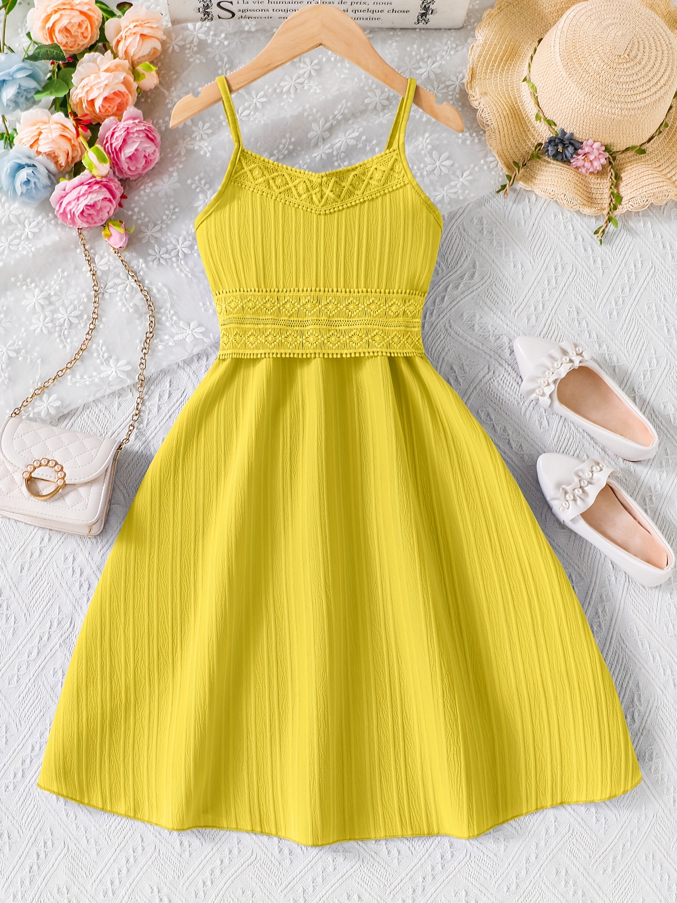 tween girl contrast lace cami dress | temu Temu