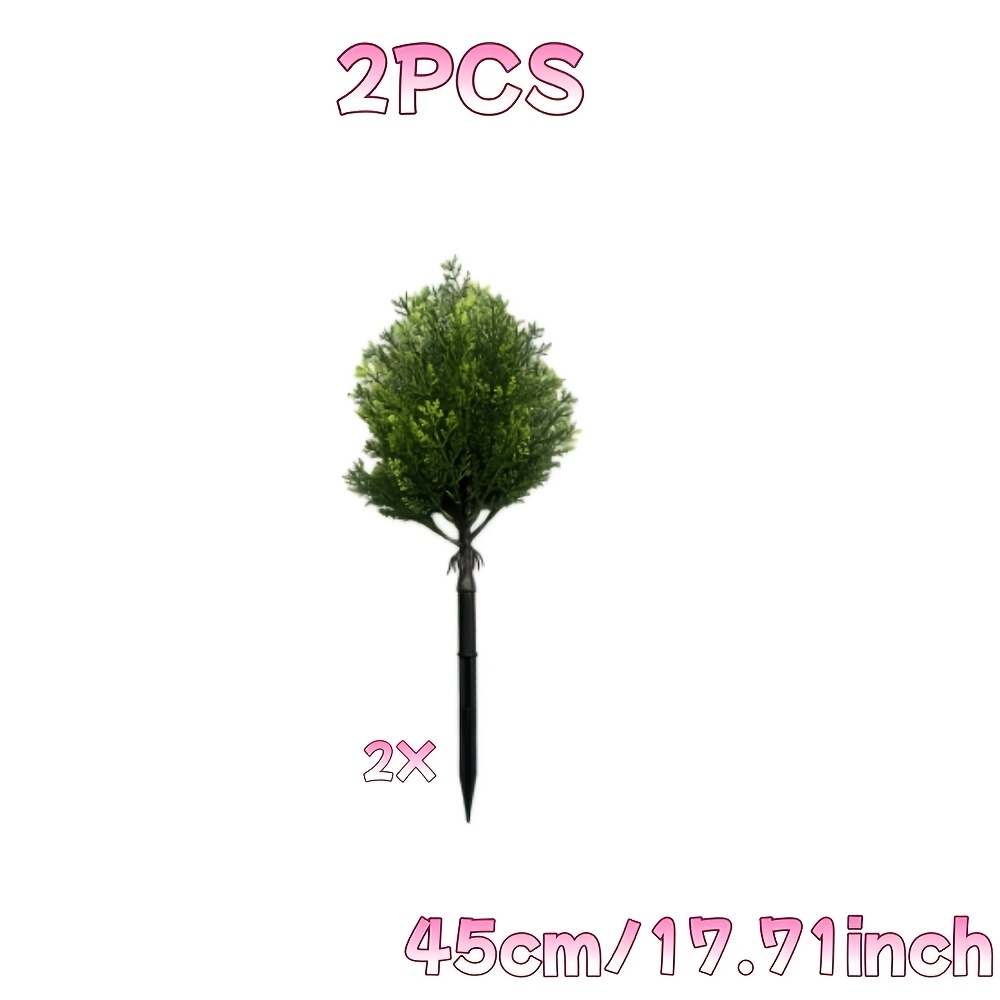 TEMU 2pcs Set - Artificial Fake Pine Tree Flower Balls (ground Plug Style) Outdoor Fake Plants | 3d Round And Smooth Flower Ball Design, Elegant And