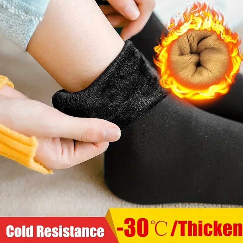 

6/12 Pairs Of Warm & Cozy Men's Winter Thermal Socks - Anti-freeze, Insulated, Heated, Snow Boots Socks For Men - Soft Machine Washable, Solid Color, Knit Fabric, Perfect For Cold Weather