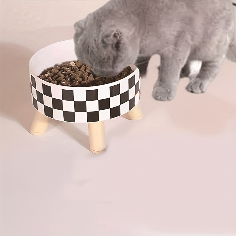 elevated cat feeder stand non slip plastic food water bowl Temu