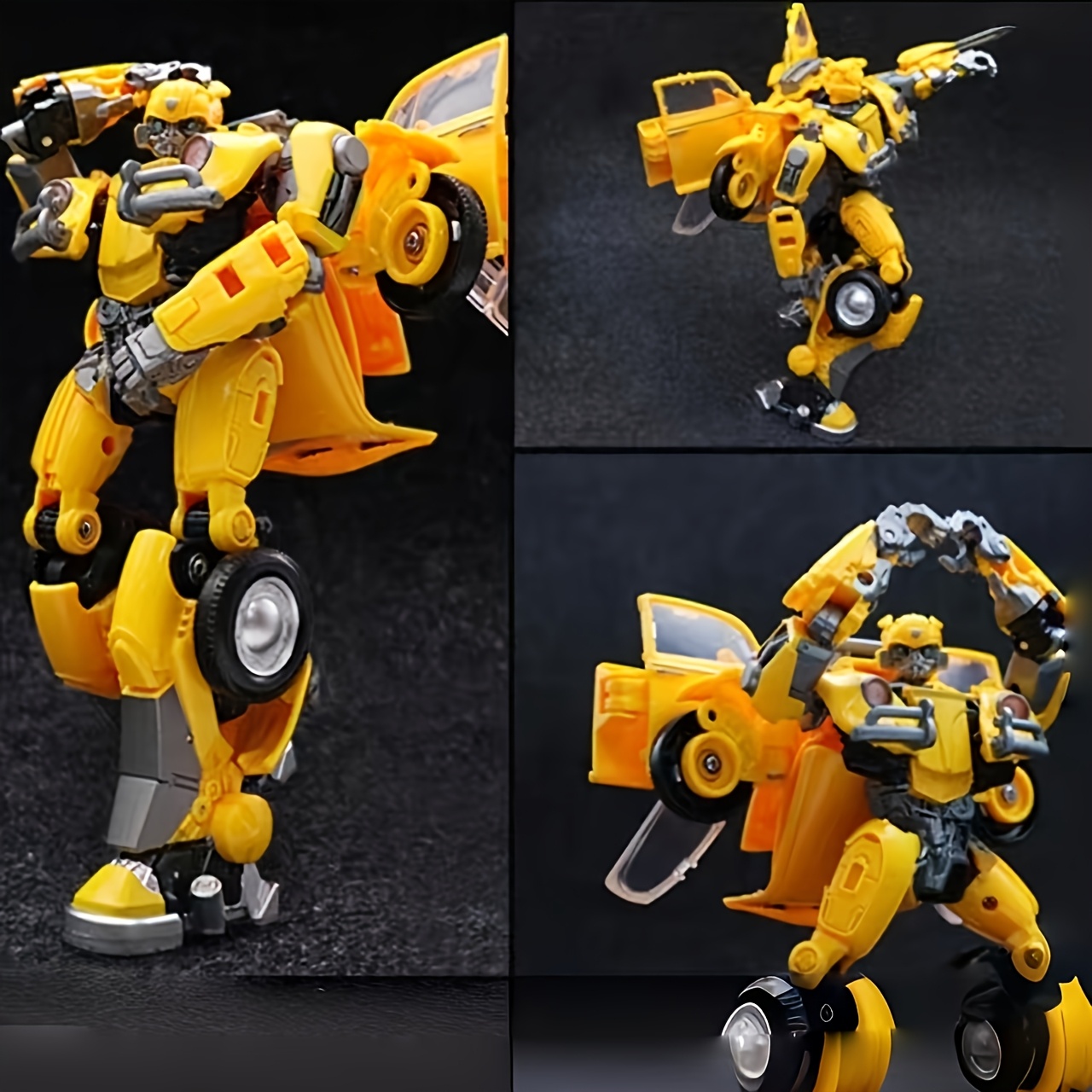 Portable Leader-Level Fighter Transforming Robot Toy - Movable Metal Figure with Detailed Mechanical Arms, Yellow & Black, Battery-Free, Ideal Gift for Collectors, Robot Action Figure