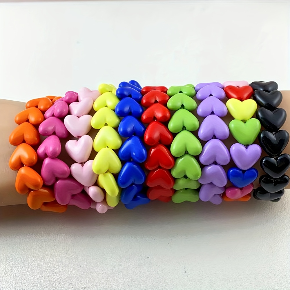 Heart Shaped Acrylic Bracelet for Women