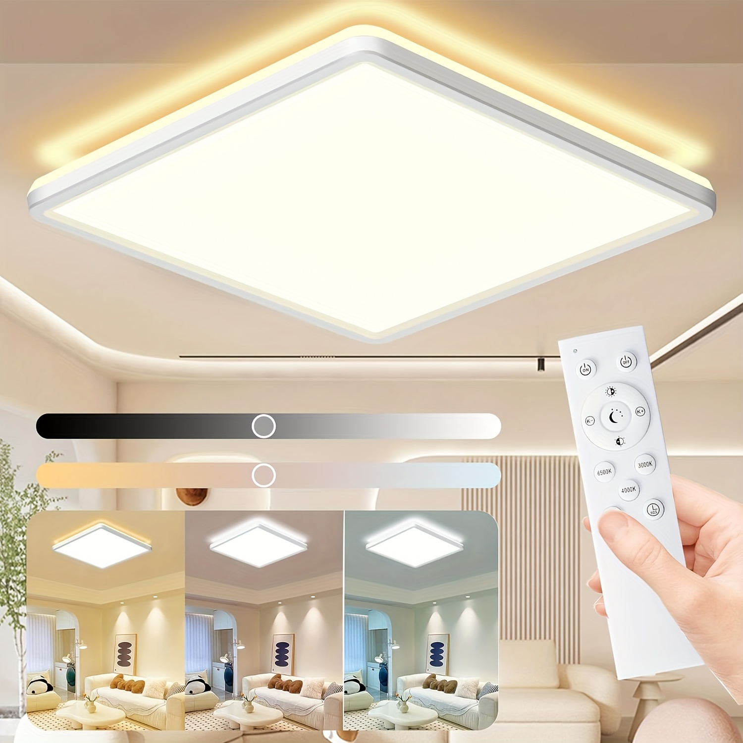 

Led Ceiling Light Dimmable , 24w 3200lm, 3000-6500k Ceiling Ceiling For Bedroom Kitchen Bathroom