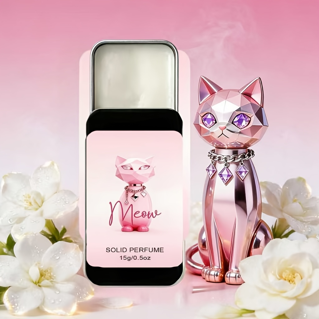 [Valentine's Day] Pink Kitten Women's Solid Perfume - Alcohol-Free, Long-Lasting Scent, Portable Travel Size