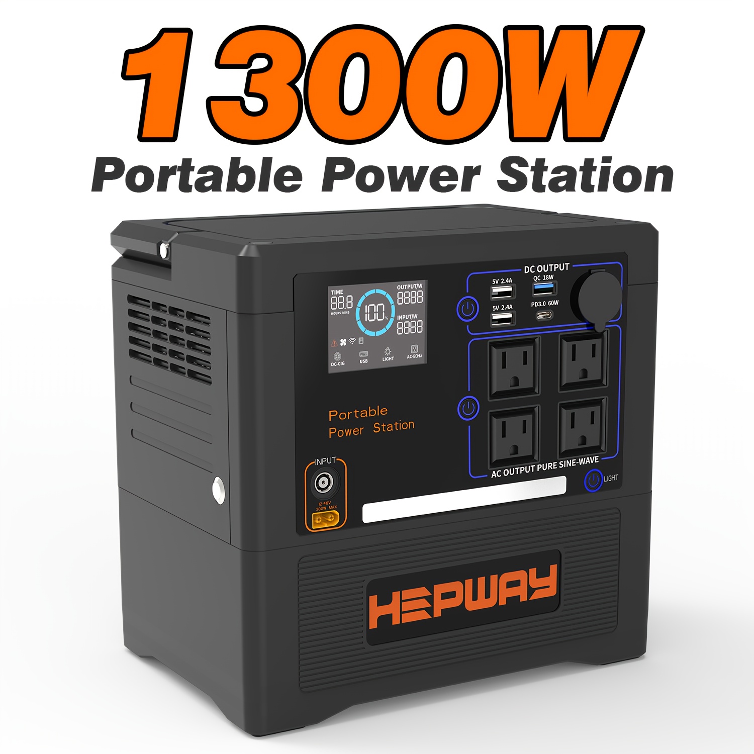 portable power station 1500w 1154wh lithium battery pd - Temu