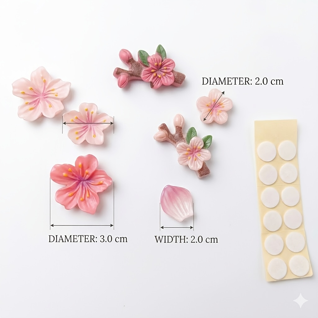 TEMU Resin Peach Ornament. Cute Three-dimensional Floral Car Dashboard Decoration. Small Electric Vehicle Accessory. Suitable For Home Decor. For Car