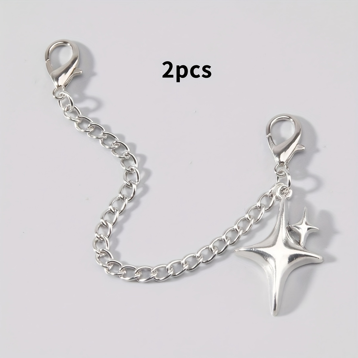 TEMU 2pcs Chaîne de Chaussure avec Pendentif Étoile, Ornement pour Chaussures et Bottes, Accessoire de Décoration pour Chaussures et Bottes, Idéal