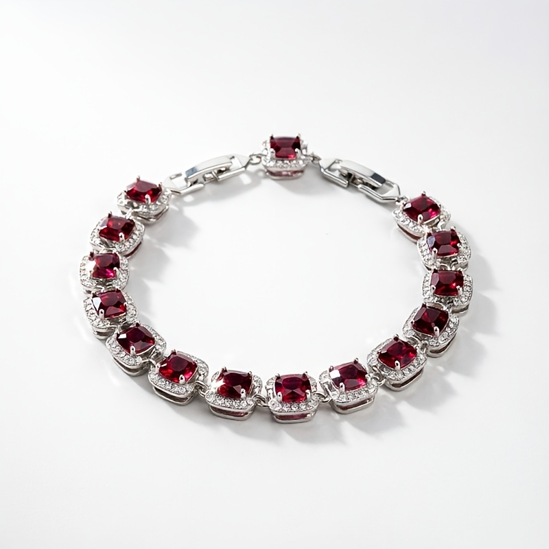 Image of 1 Stylish And Exquisite S925 Silver Bracelet, Inlaid With High-quality Synthetic Synthetic Zirconia, Suitable For Daily Wear And Parties, The For Holiday Gifts